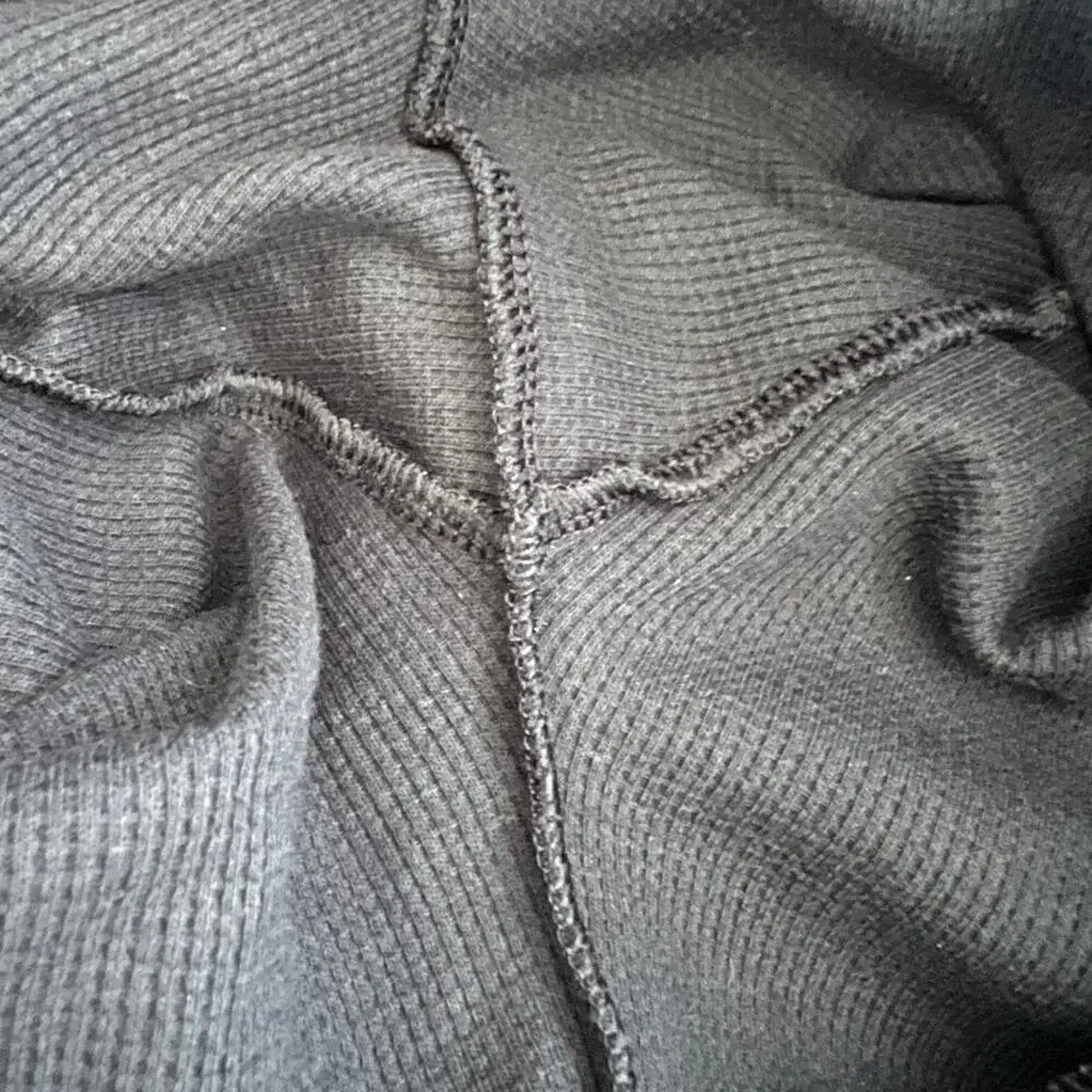 Aritzia Sunday Best Baby Waffle Knit Kick Flare Lounge Pant Black Women's Sz XS